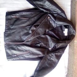 Biker Leather Jacket. Size L