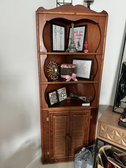Vintage Bamboo Corner Shelve