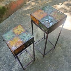 Pair Of Metal Plant Stands