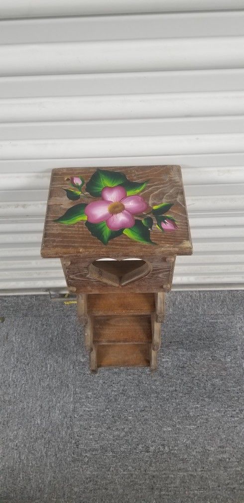 Wooden Shelf w/ Flower Design