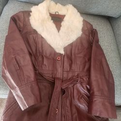 LEATHER JACKET, RABBIT  FUR