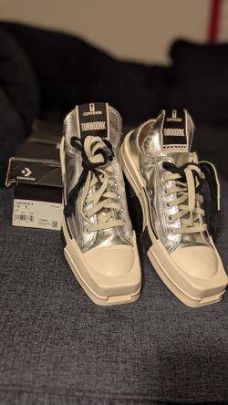 Rick Owens DRKSHDW x Converse TURBODRK Silver W9.5 / M7.5