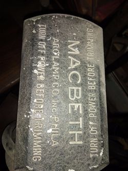 1920s McBeth carbon Arc lamp / printing lamp at C & G's antiques 1810 Hewitt avenue Everett,WA 98201