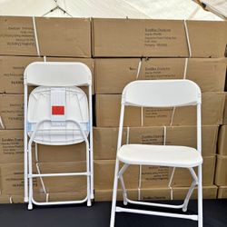 White Plastic Folding Chairs 