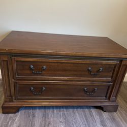 Vintage Dark Brown Wood Dresser 