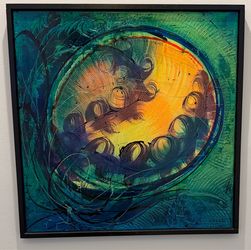 Abstract Original Painting in Black Frame