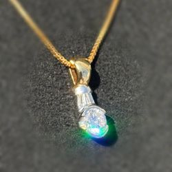 Jewelry 14k solid Yellow Gold box link 16.75” VS 0.36CTW diamond Chain necklace 3.34 grams 0.85mm