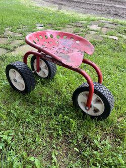 Rolling Metal Garden Cart Work Seat