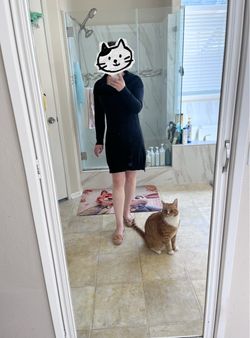 Express Size M Black Cowl Neck Sweater Dress