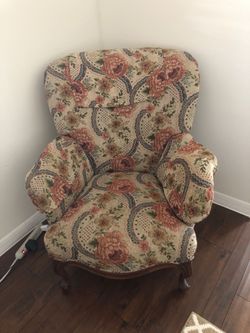 Armchair floral print fabric