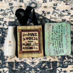 Natural Life Gift Bundle Vase Gift Bag and Wall Decor Proverbs Bible Verse