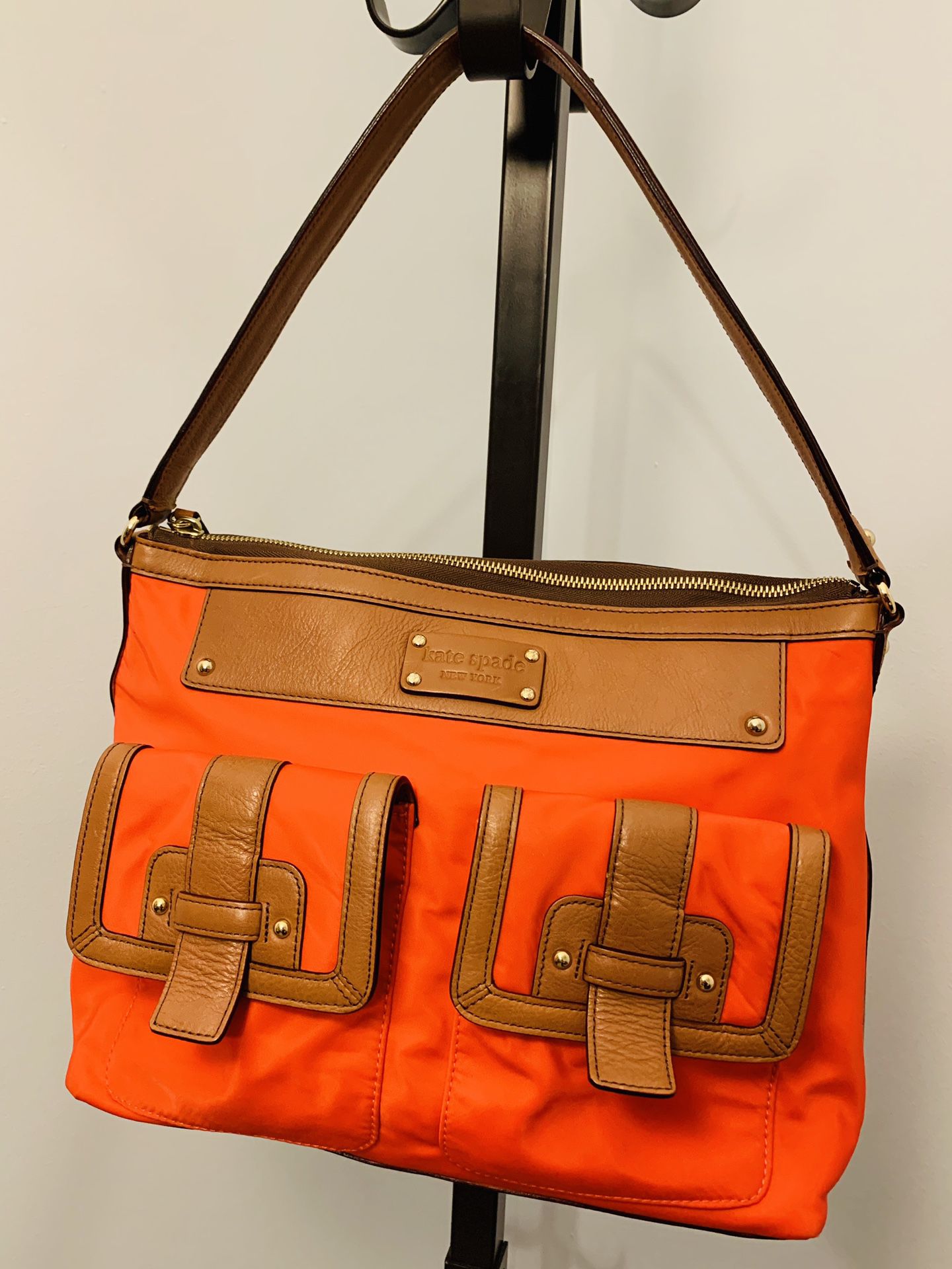 Kate Spade Manda Hanover Leather Bag, Brown and Orange