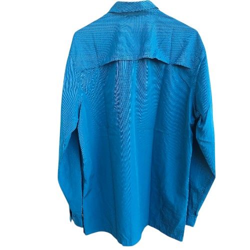 Eddie Bauer Men Fishing Shirt Size Tall Large Blue Dry Outdoor Sport Vented