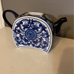 Ceramic blue teapot