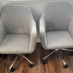2 Gray Adjustable Height Chairs
