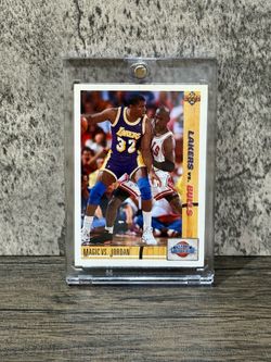 1991-92 Michael Jordan vs Magic Johnson  #34 Upper Deck NBA Basketball Card Bulls Lakers