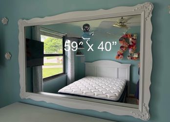 Large wooden frame mirror