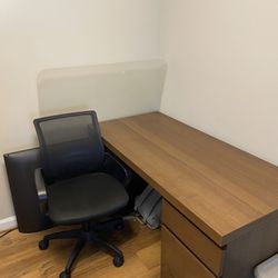 IKEA Desk With Chair And Floor Protector