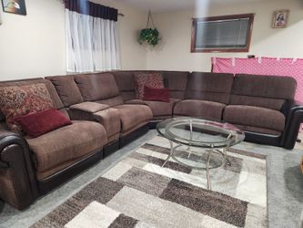 Brown U -Shaped Sectional-3 Recliner