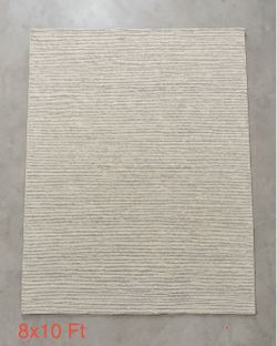 8x10 Hand-Tufted 100% Wool Rug – Cream Gray – Furniture Floor Sample