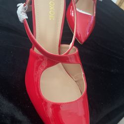 NWOT OHOXOE Red Patent Leather 4” Stiletto Heels