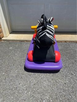 Vintage Little Tikes 2-in-1 Zebra Soft Rocker & Ride-On Toy