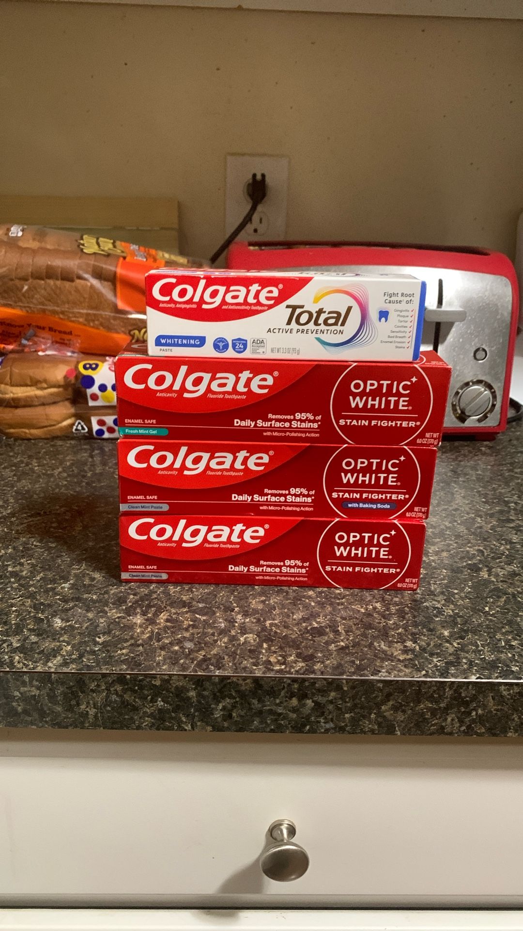 Colgate Optic White Stain Fighter & Total Bundle-4 Items!($18.84+ Value)