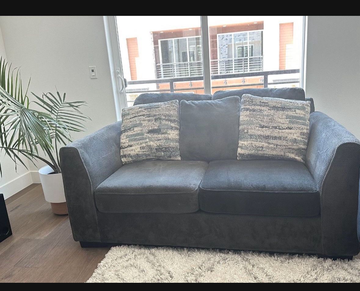Living spaces couch/ Love Seat Gray