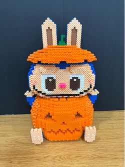 Pumpkin Labubu 3d perler bead