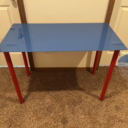 Glass Top Desk/table With Chair
