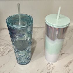 Starbucks 24 oz Iridescent Venti Cold Cups – Mermaid & Holiday Wave