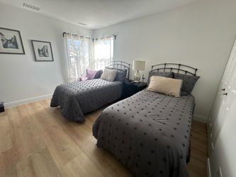 Twin bed with headboard