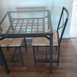 Dinette Table with Glass Top and Chairs