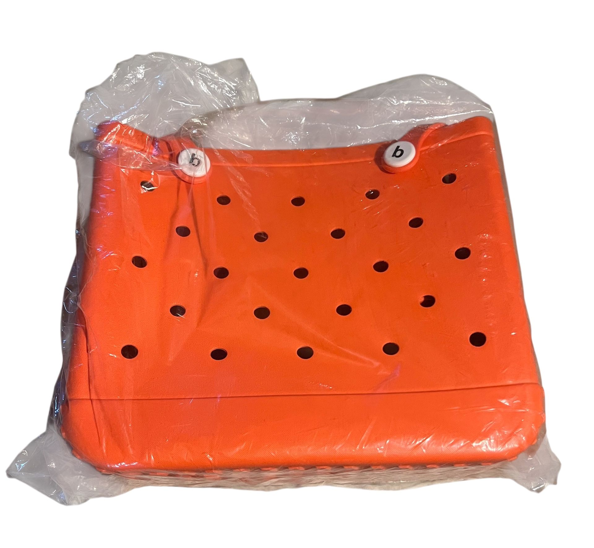 New Medium Waterproof EVA Orange Beach Bag Tote 13.77*11.8 Inches Carryall