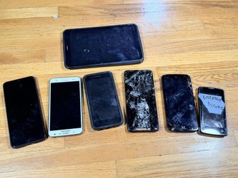 Lot of 7 Android Phones & Tablet Samsung Motorola ZTE XMobile Parts Repair