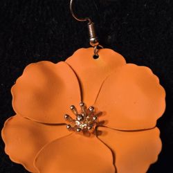 orange flower earrings