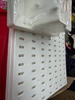 New 2 piece peg board with accessories