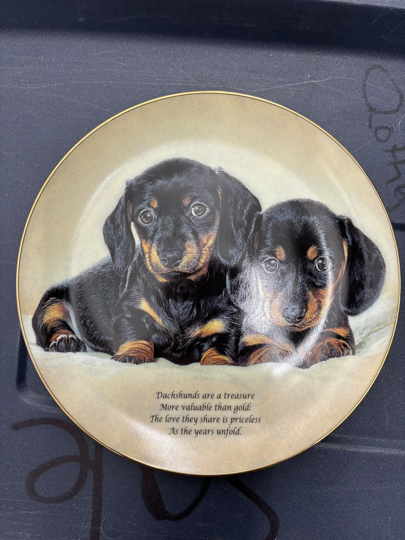 Danbury Mint Limited Edition Collection “ Cherished Dachshunds “ “ Love They Share”