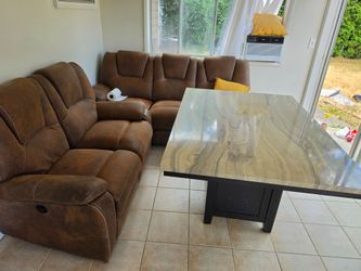 2 piece couch with dining table