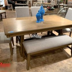 
■ASK DISCOUNT COUPON💫 A lot of  counter Height set options Have Delivery table buffet chairs■mann Brown Dining Room Set 