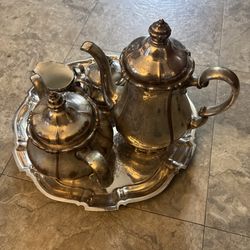 Antique Rare WMF Germany Silverplate Tea/Coffee Set 4 Piece Collection Elegant