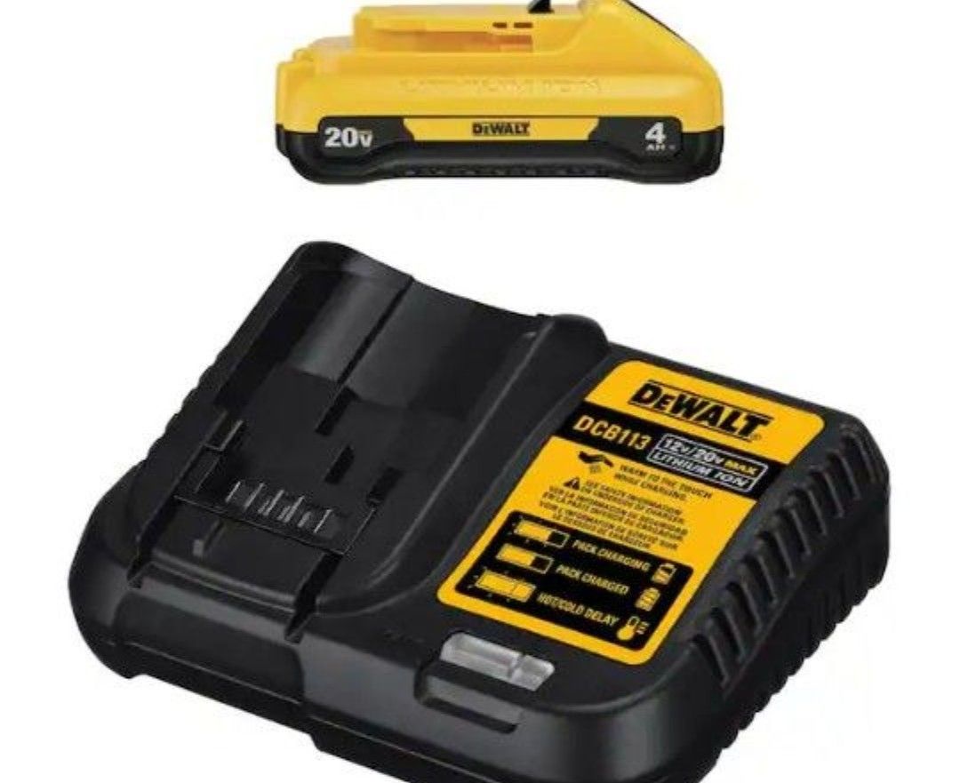 Battery and Charger, 20V MAX Compact Lithium-Ion 4.0Ah Battery 12V to 20V MAX Charger