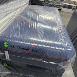 TWIN XL SEALY HYBRID “BRENHAM” SOFT MATTRESS & BOX SPRING BED SET