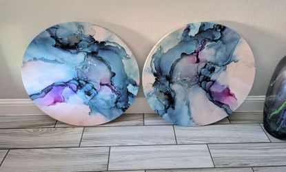 Wall decor Blue, Teal, Pink, Purple