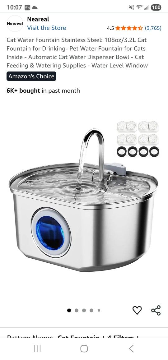 Pet Water Fountain & 2 Pet Food & Water Bowls