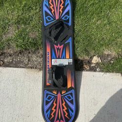 Flexible Flyer Avenger Beginner Plastic Snowboard with adjustable foot straps