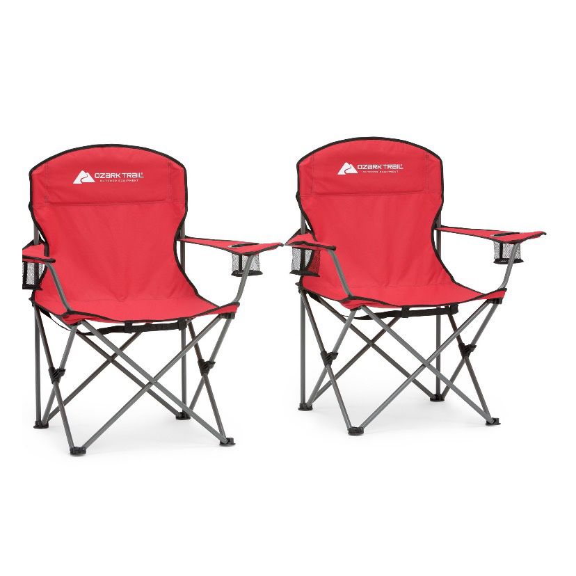 Ozark Trail Tailgate Combo Foldable Outdoor Chairs With Footprint  And Soft Cooler