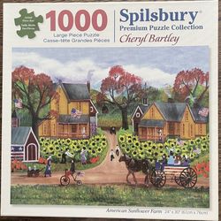 1000 Piece Jigsaw Puzzle American Sunflower Farm.