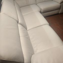 SECTIONAL GENUINE LEATHER RECLINER ELECTRIC WHITE COLOR.. DELIVERY SERVICE AVAILABLE ✅💥🚚