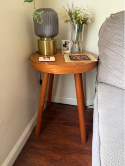 Wood side table